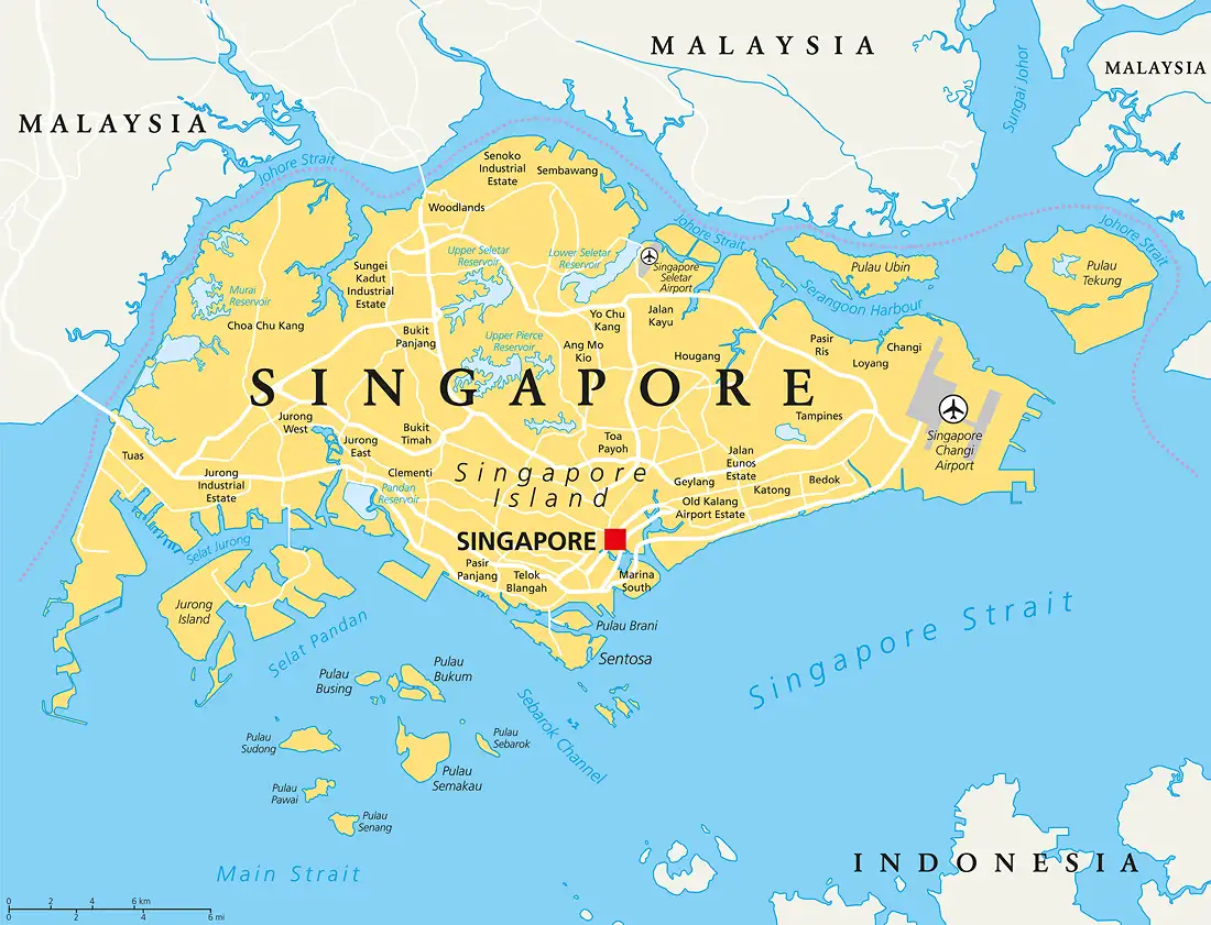 Landkarte von Singapur