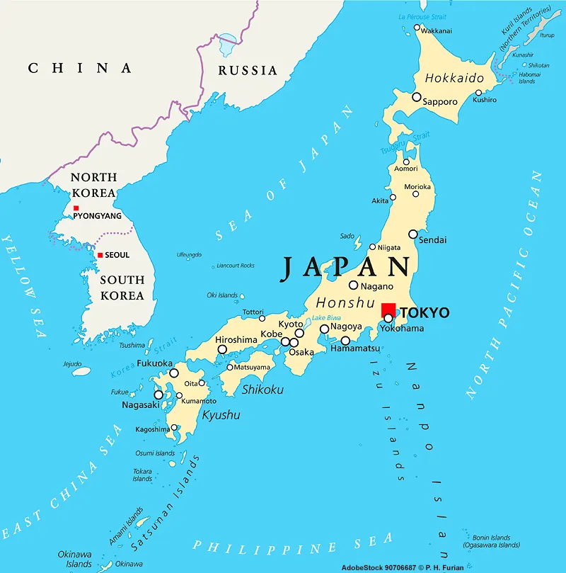 Landkarte von Japan