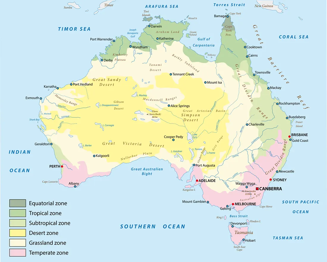 Landkarte von Australien