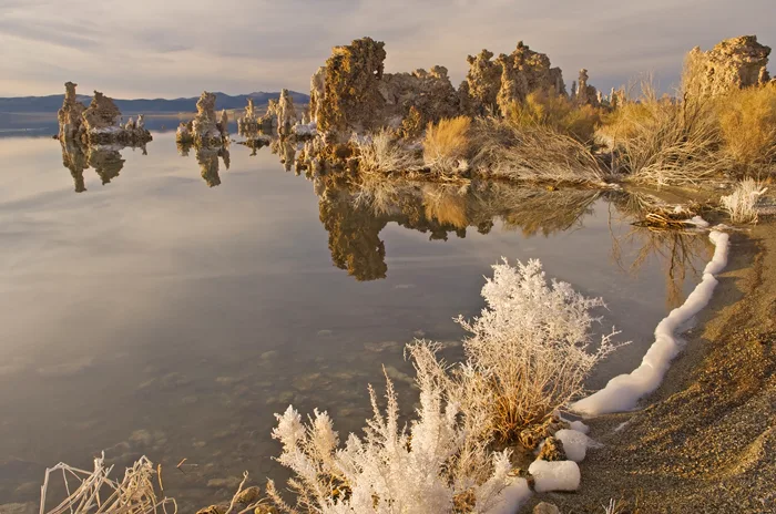 Salzkruste am Ufer des Mono Lake