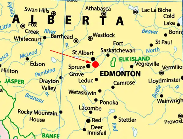 Landkarte von Alberta - Edmonton