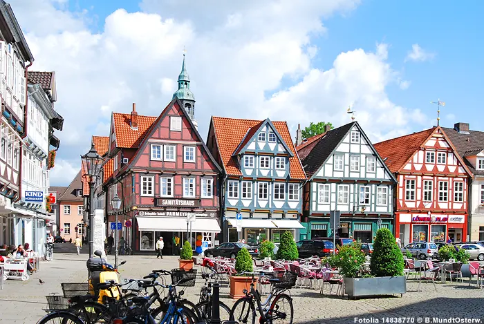 Altstadt mit Fachwerkhäusern von Celle in Niedersachsen