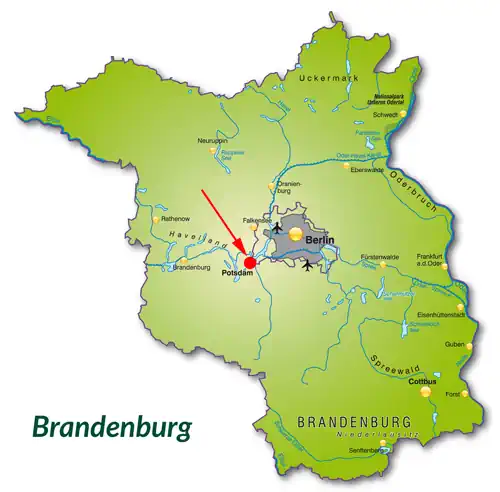 Landkarte Deutschland - Brandenburg