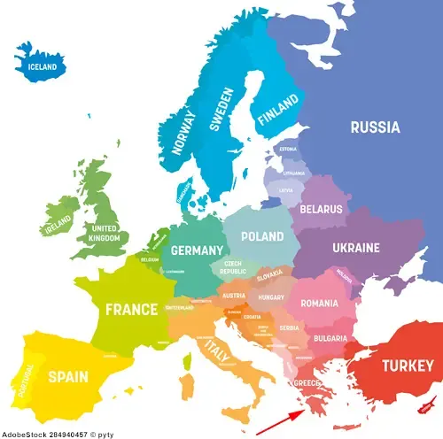 Landkarte von Europa - Griechenland