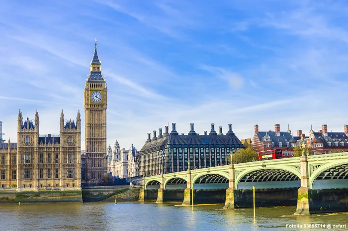 Big Ben, Houses of Parliament und Westminster Bridge