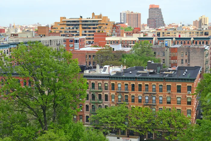 Wohnhäuser, Blocks im Stadtteil Harlem 