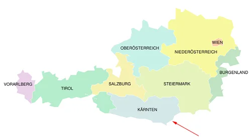 Landkarte von Österreich - Kärnten