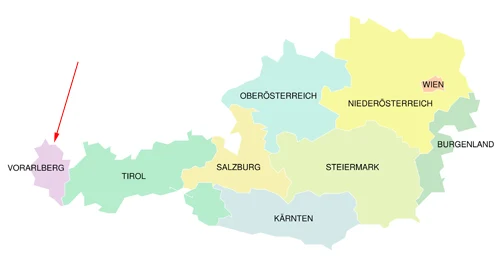 Landkarte von Österreich - Vorarlberg