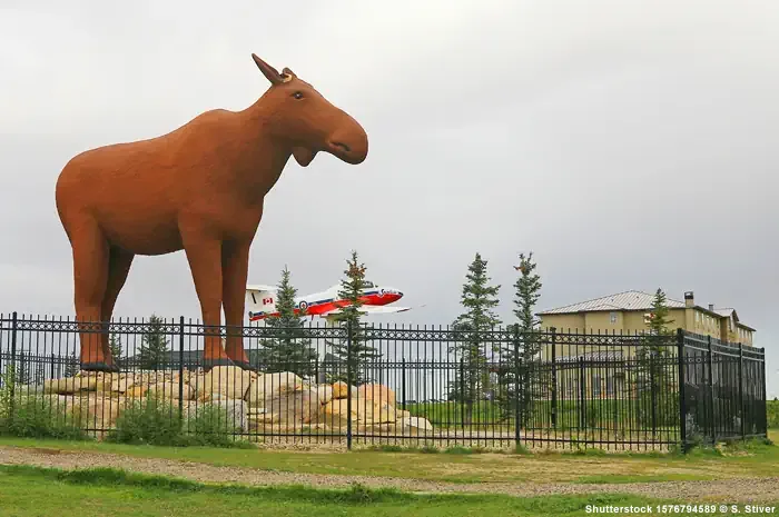 Skulptur von einem Elch in Saskatchewan