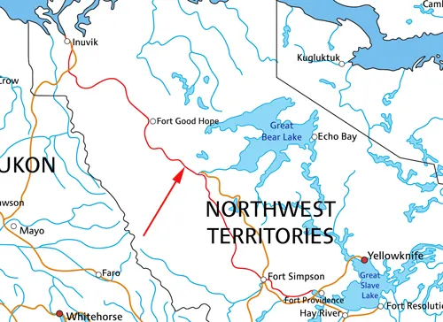 Karte Nordwest Territorien - Mackenzie River