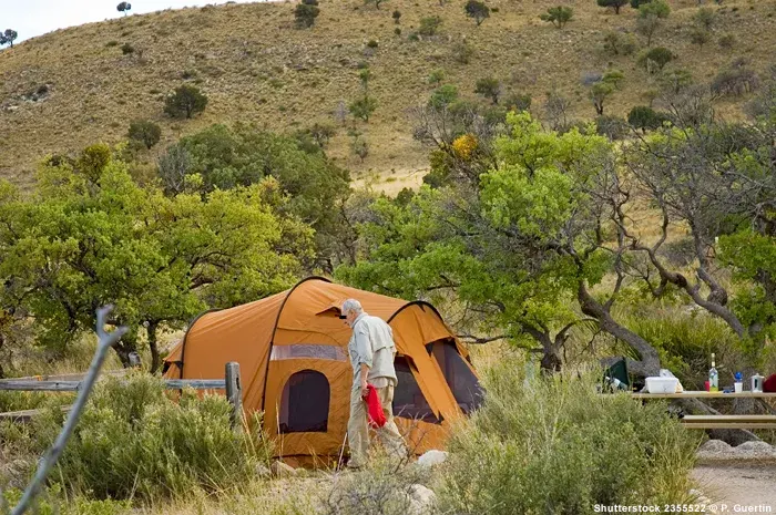 Zeltplatz in den Guadalupe Mountains in Texas